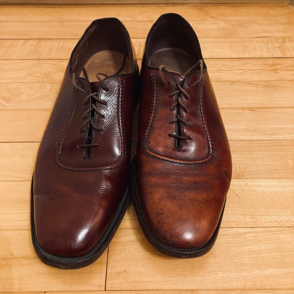 Allen Edmonds Belgium Oxford Dress Shoes Mens 8.5 E Burgundy Leather Career Work main image 8